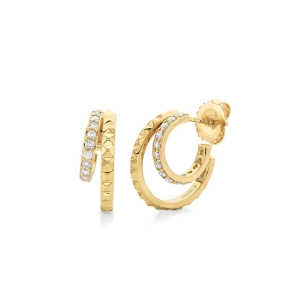 Michael M. 14k Tetra Double Huggie Hoops