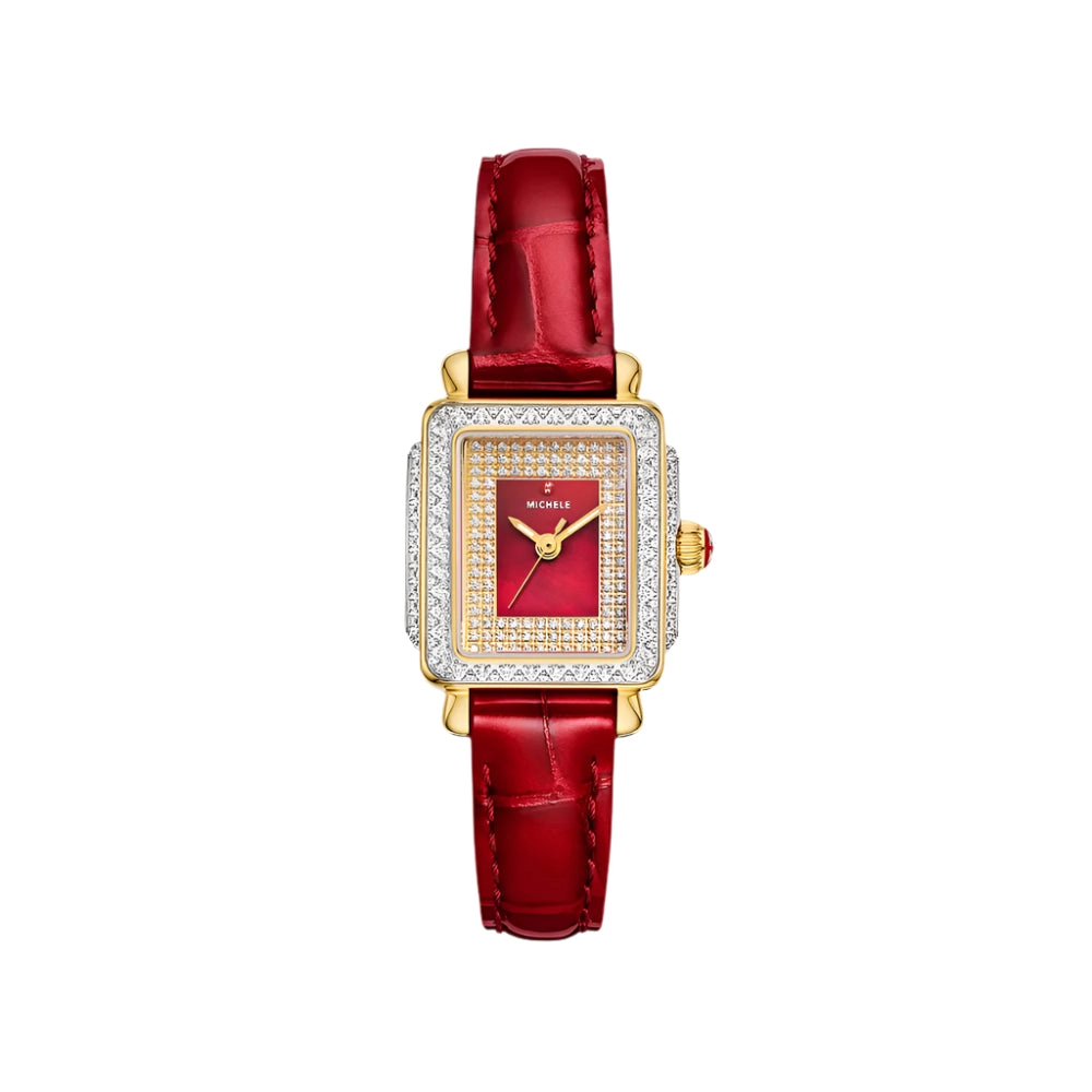 Michele Special Edition Deco Madison Mini Two-Tone 18k Gold-Plated Diamond Pavé Dial Watch