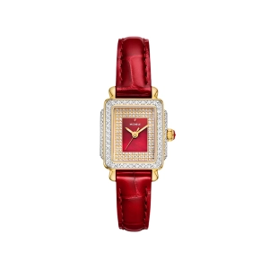 Michele Special Edition Deco Madison Mini Two-Tone 18k Gold-Plated Diamond Pavé Dial Watch