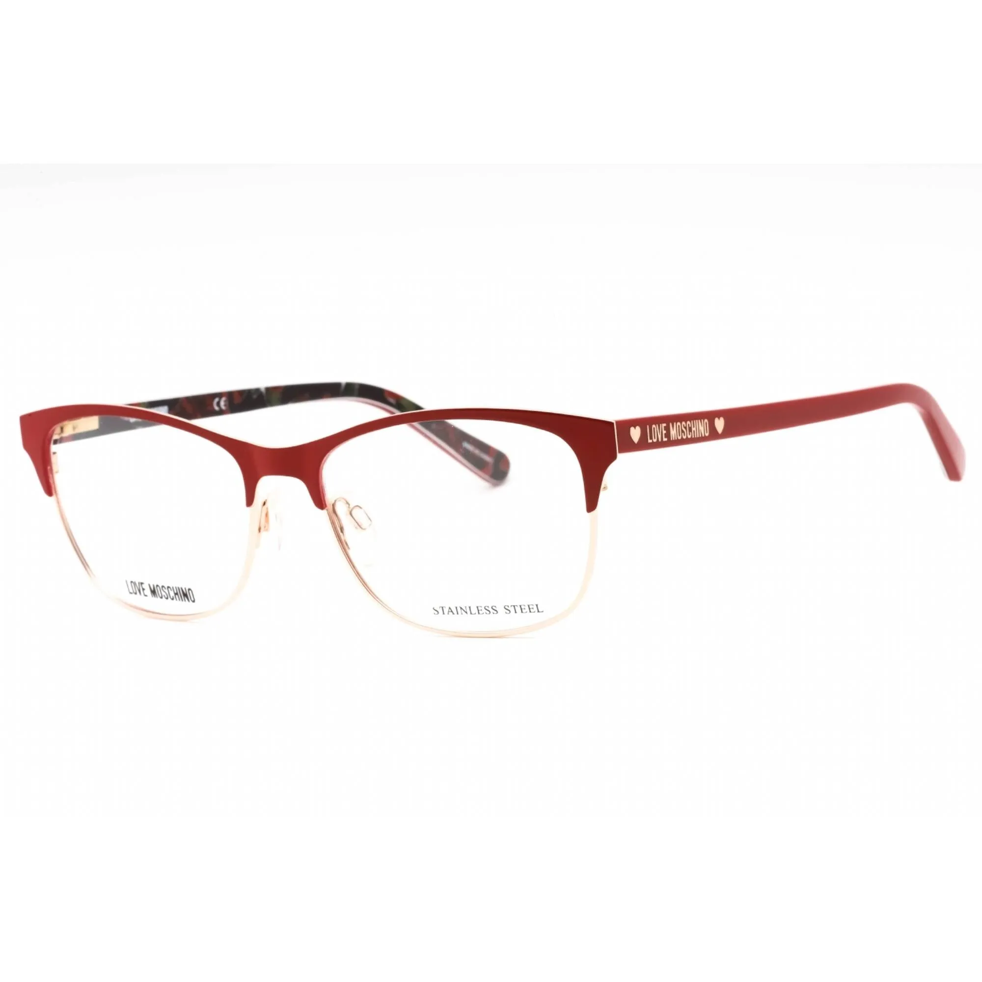 Moschino Love Women's Eyeglasses - Red Rectangular Full Rim Frame | MOL526 0C9A 00