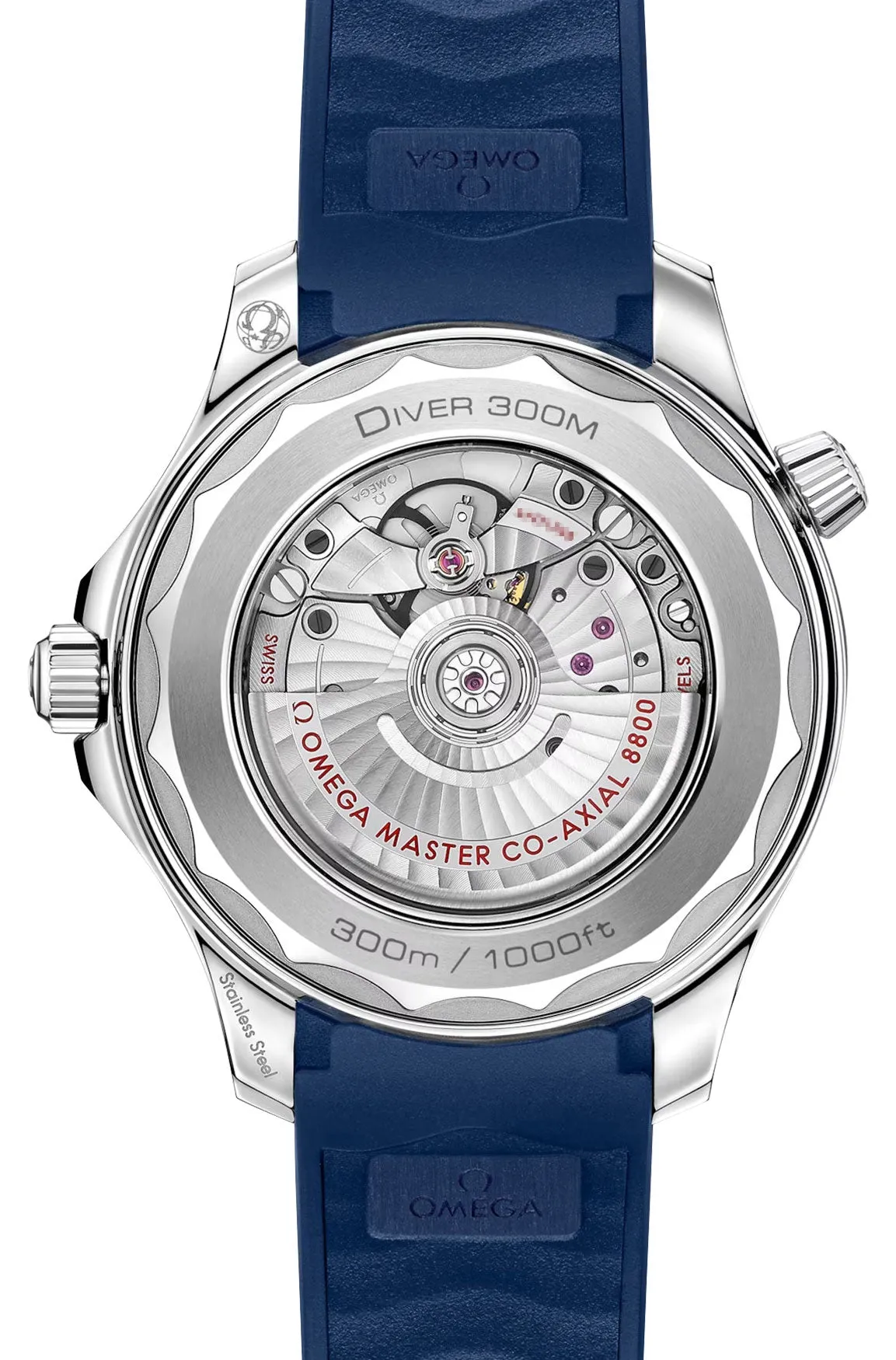 Omega Seamaster Diver 300M Automatic Chronometer Stainless Steel Blue Dial Blue Rubber Strap Date Mens Watch 210.32.42.20.03.001