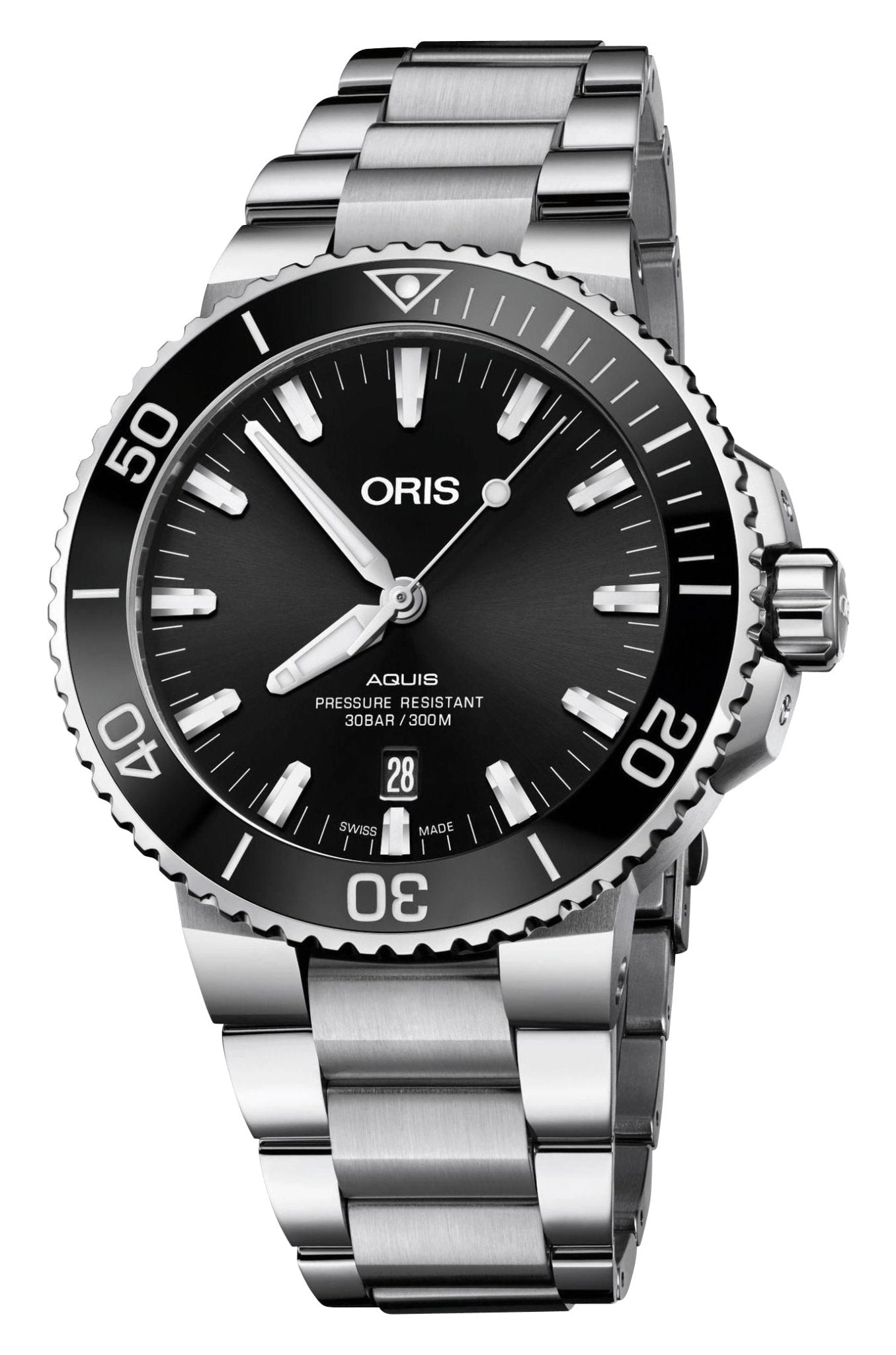 Oris Aquis Date Automatic Stainless Steel Black Dial Divers Mens Watch 733 7730 4134-07 8 24 05PEB