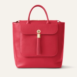Poppy Backpack | Pillarbox Red with Gold hardware