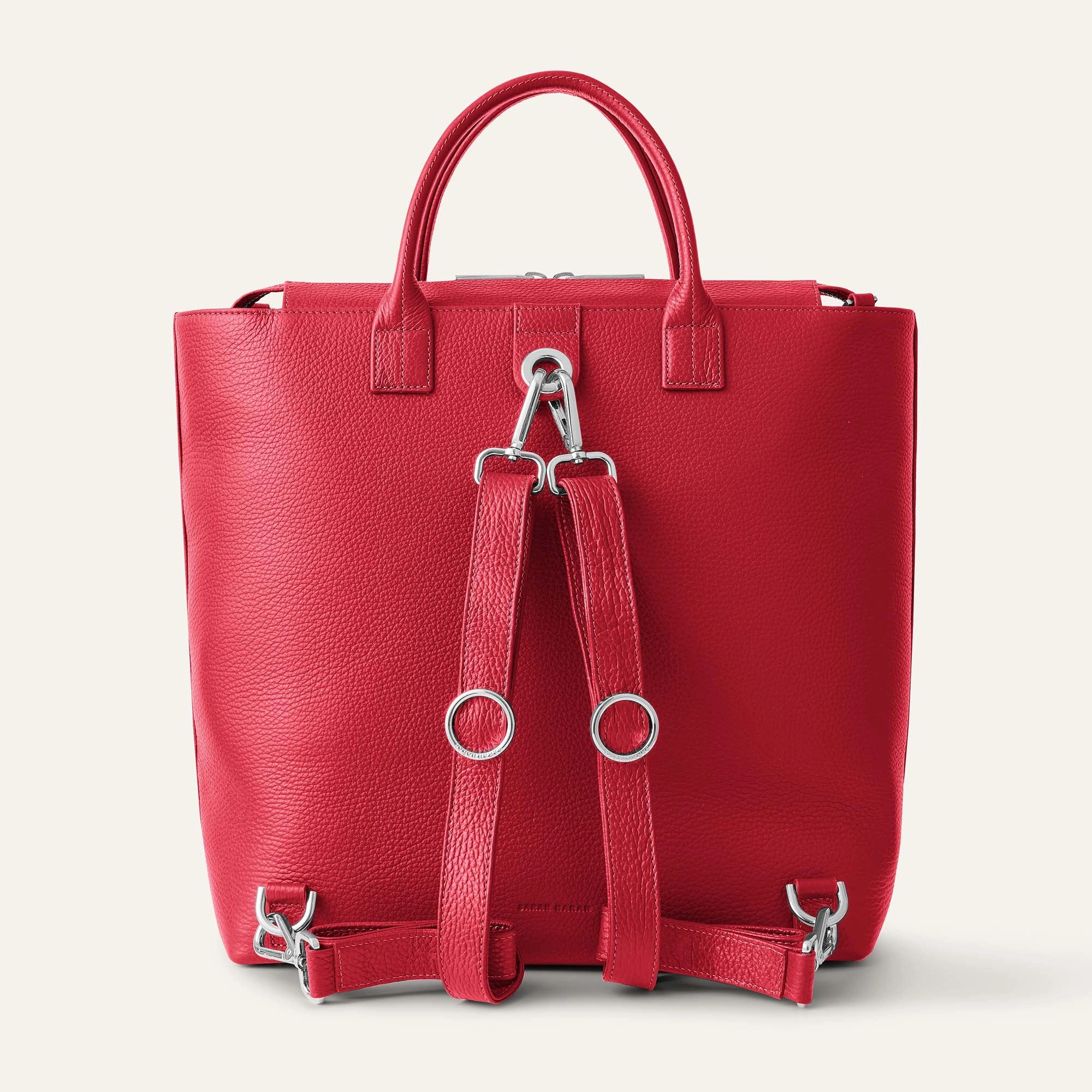 Poppy Backpack | Pillarbox Red with Silver hardware