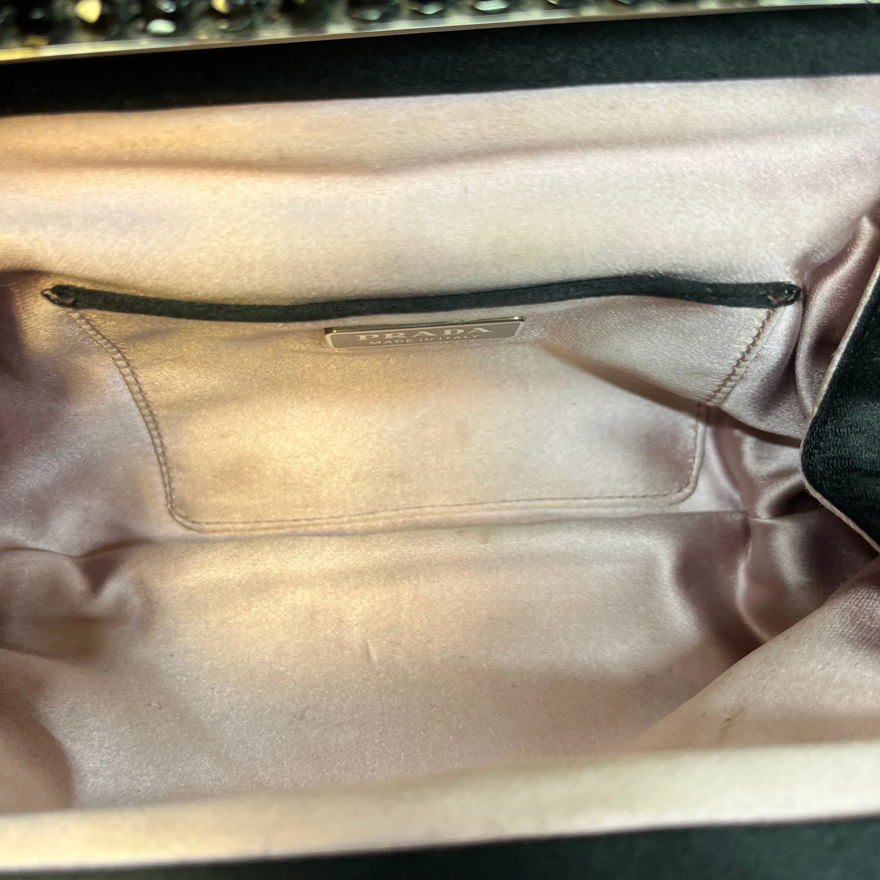 PRADA Crystal Satin Evening Clutch TS4009