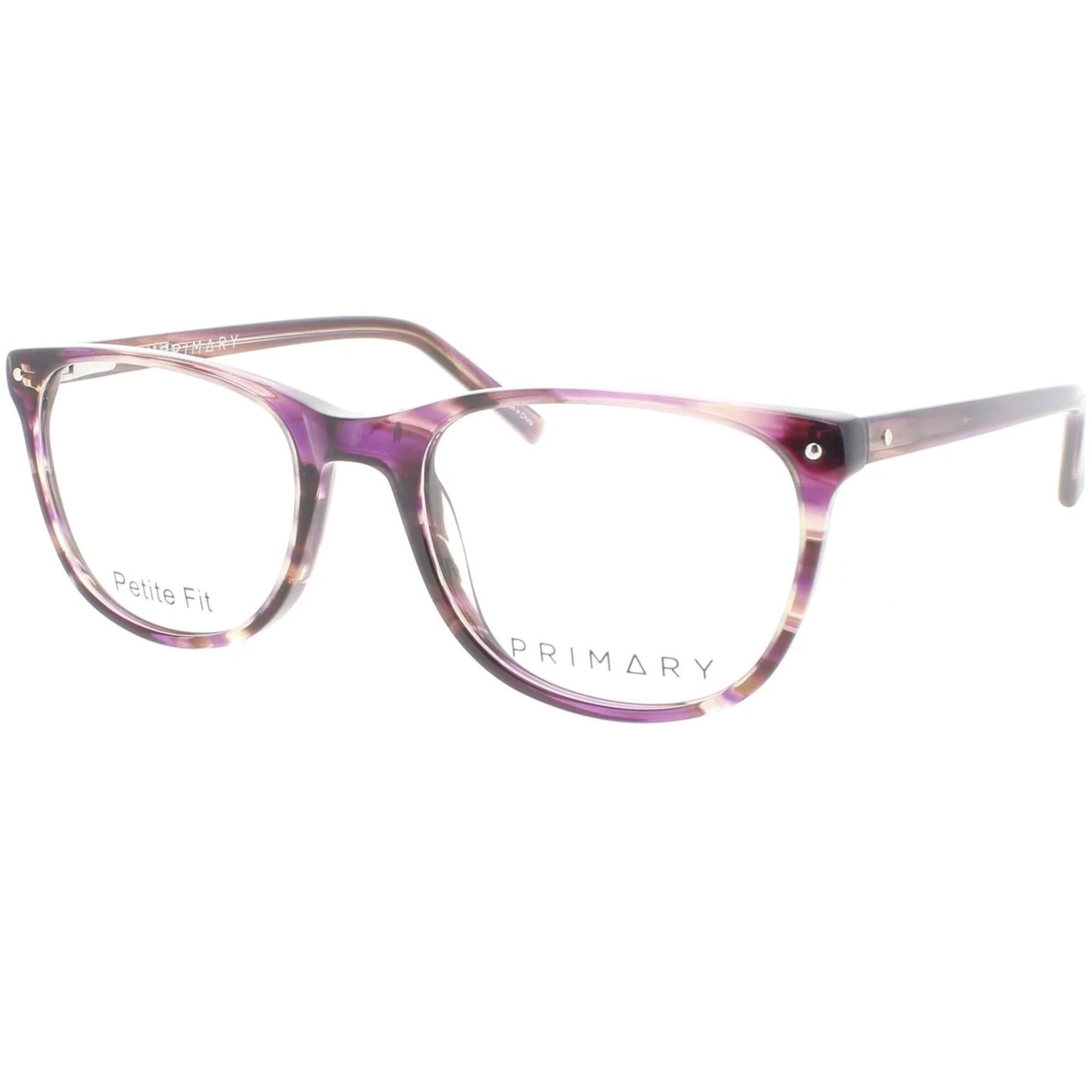 Primary Women's Eyeglasses - Demo Lens Plastic Full Rim Pantos Frame | 1046 PURPLE