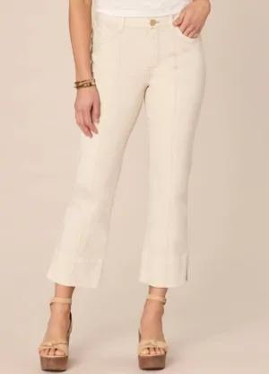 "ab"solution High Rise Kick Flare Pant With Center Seam In Beige