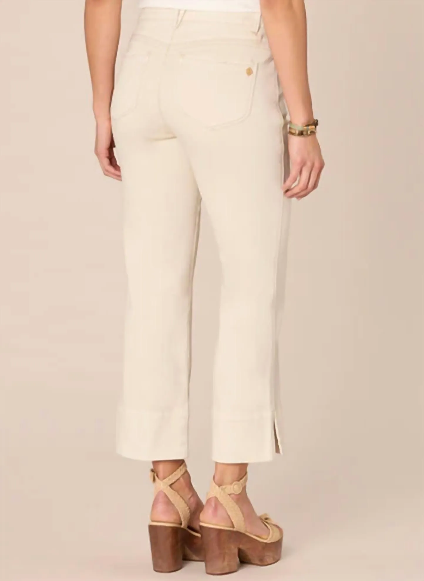 "ab"solution High Rise Kick Flare Pant With Center Seam In Beige