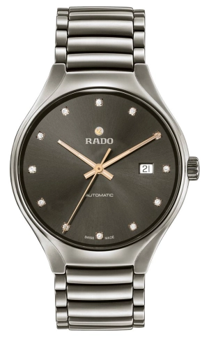 Rado True Automatic Diamonds Plasma High-Tech Ceramic Grey Dial Date Unisex Watch R27057732