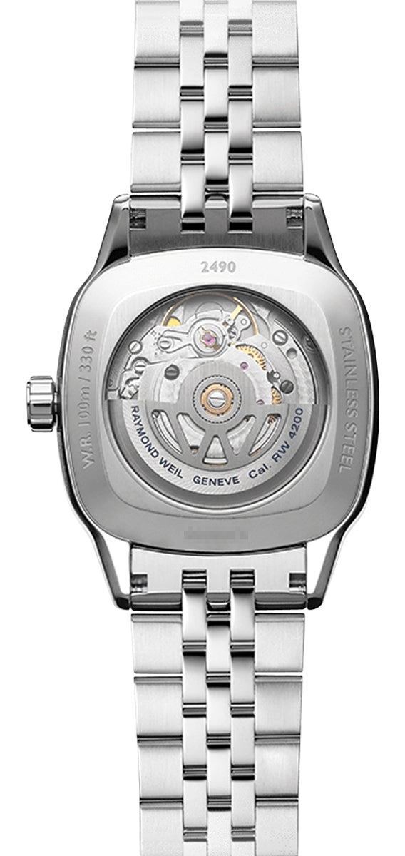 Raymond Weil Freelancer Automatic Stainless Steel Green Dial Date Diamonds Womens Watch 2490-STS-52051