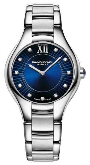 Raymond Weil Noemia Stainless Steel Blue Dial Diamonds Quartz Womens Watch 5132-ST-50181