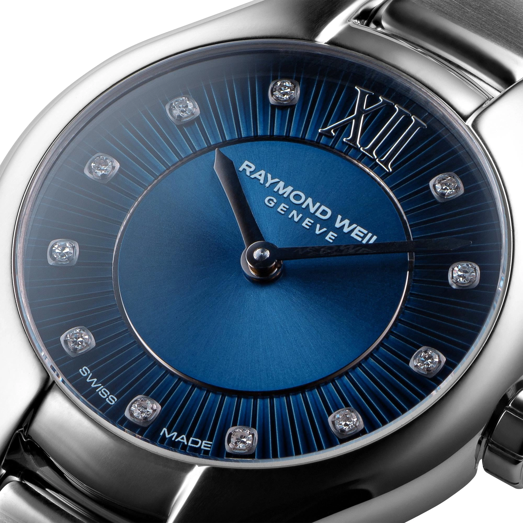 Raymond Weil Noemia Stainless Steel Blue Dial Diamonds Quartz Womens Watch 5132-ST-50181