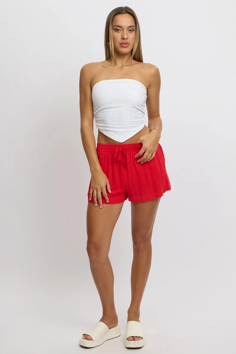 Red Shorts Elasticated Waist