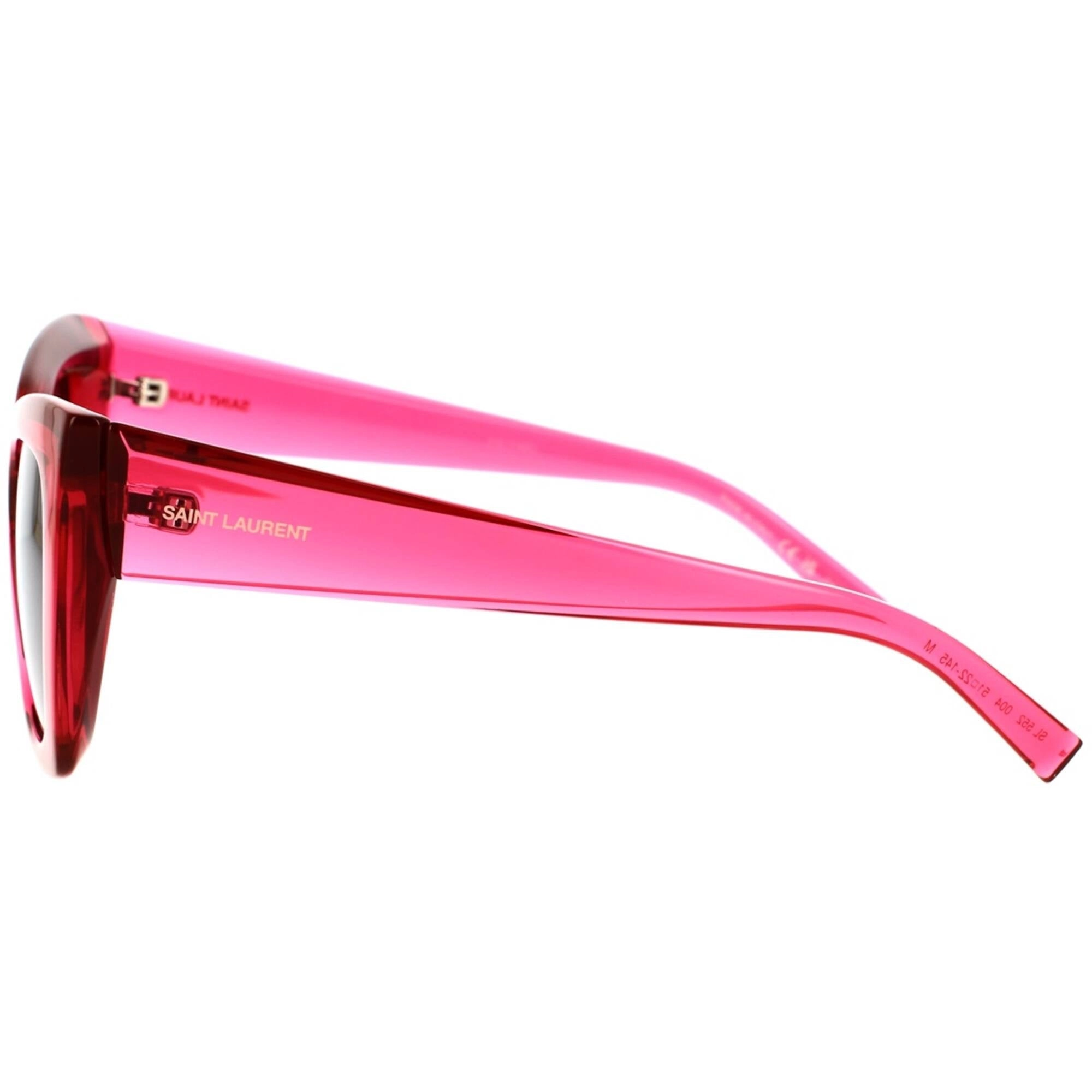 Saint Laurent Women's Sunglasses - Pink Acetate Cat Eye Frame Black Lens | SL552 004
