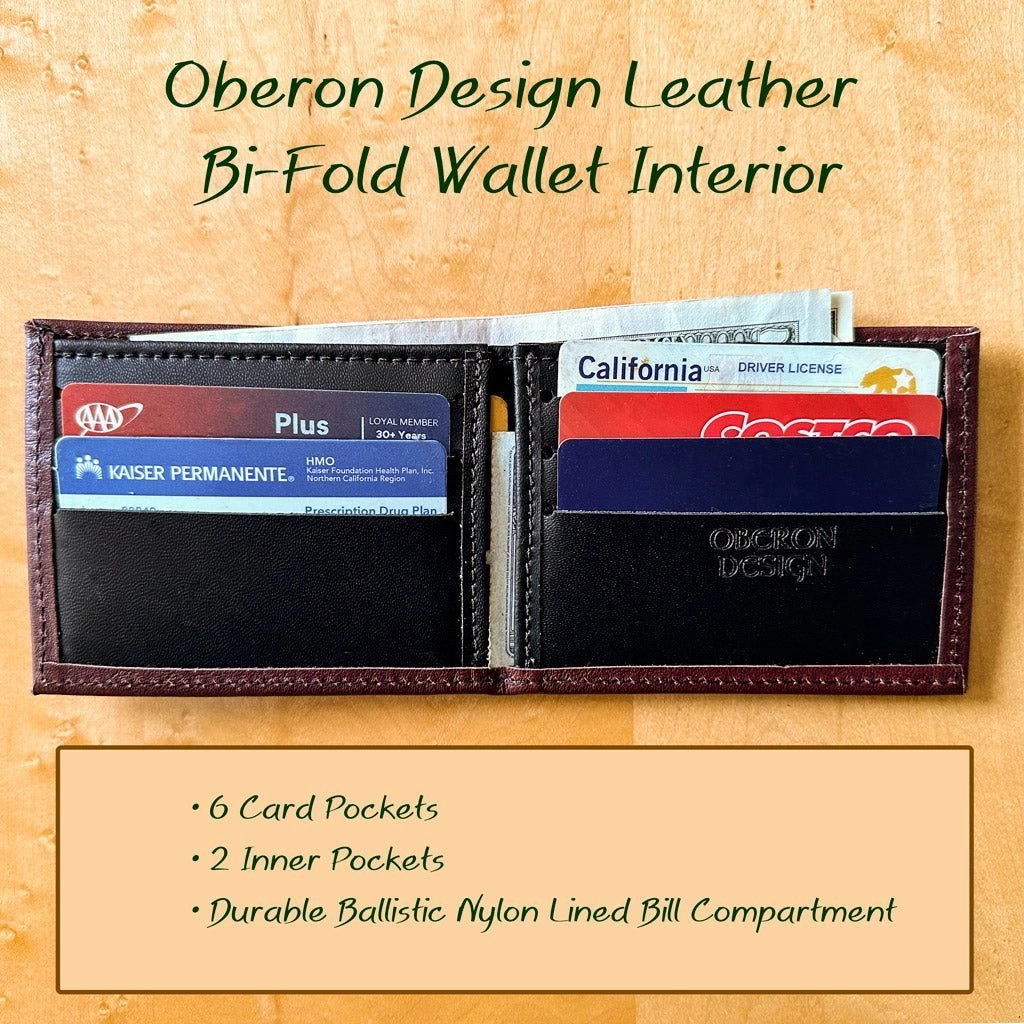 SECOND, Bi-Fold Wallet, Celtic Weave in Wine