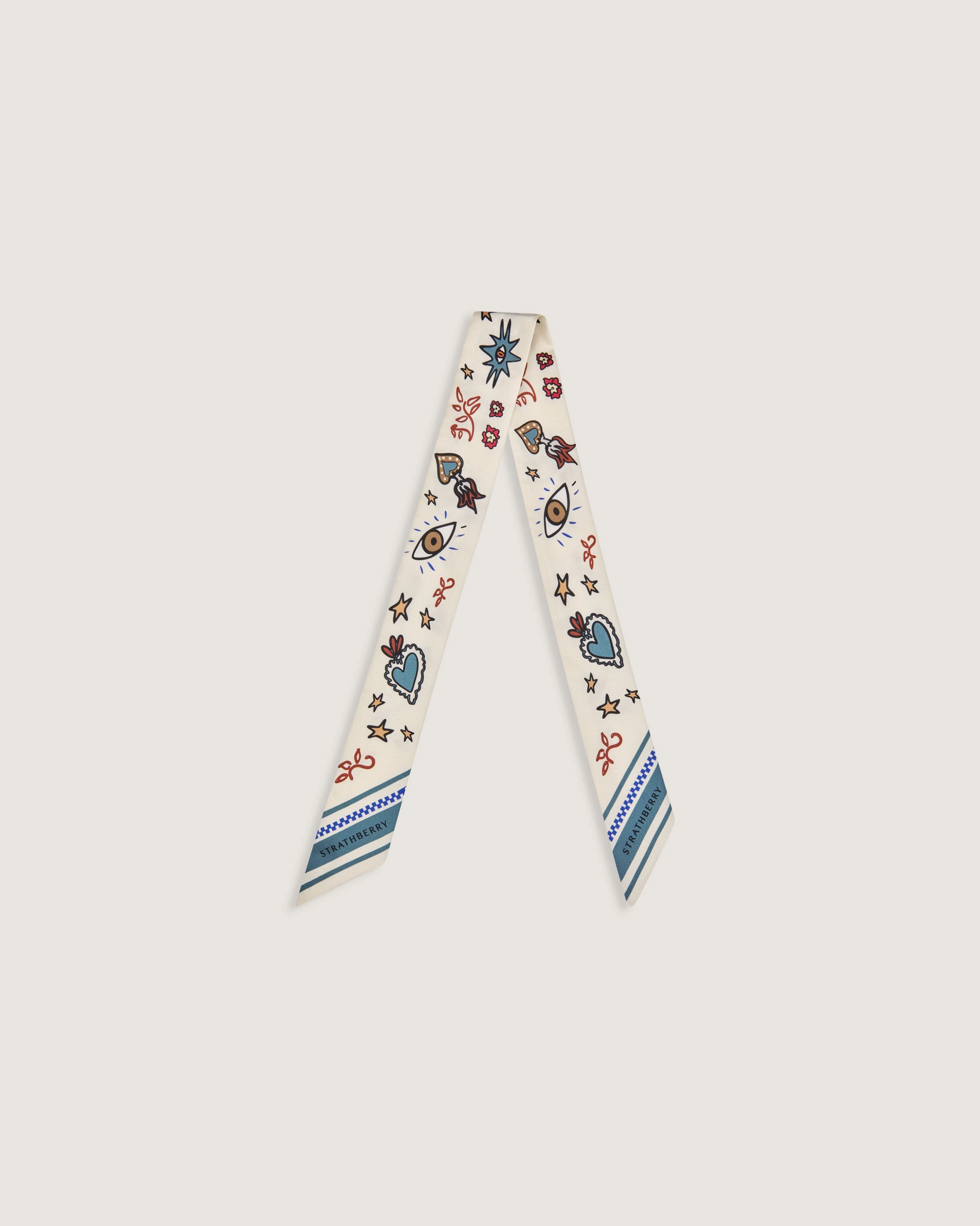 Silk Skinny Scarf - Vanilla Pop Art Print