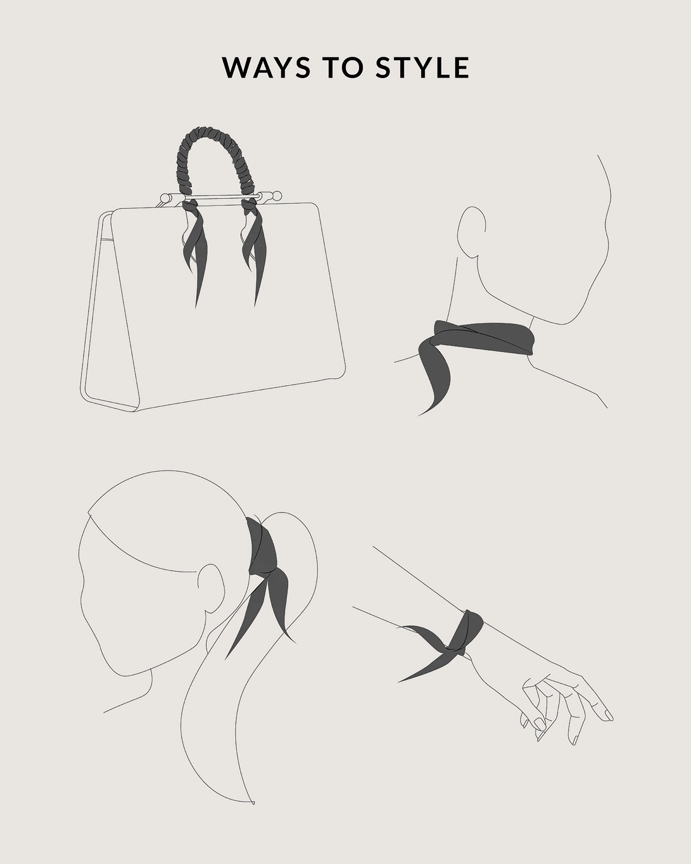 Silk Skinny Scarf - Vanilla/Taupe Chain Print