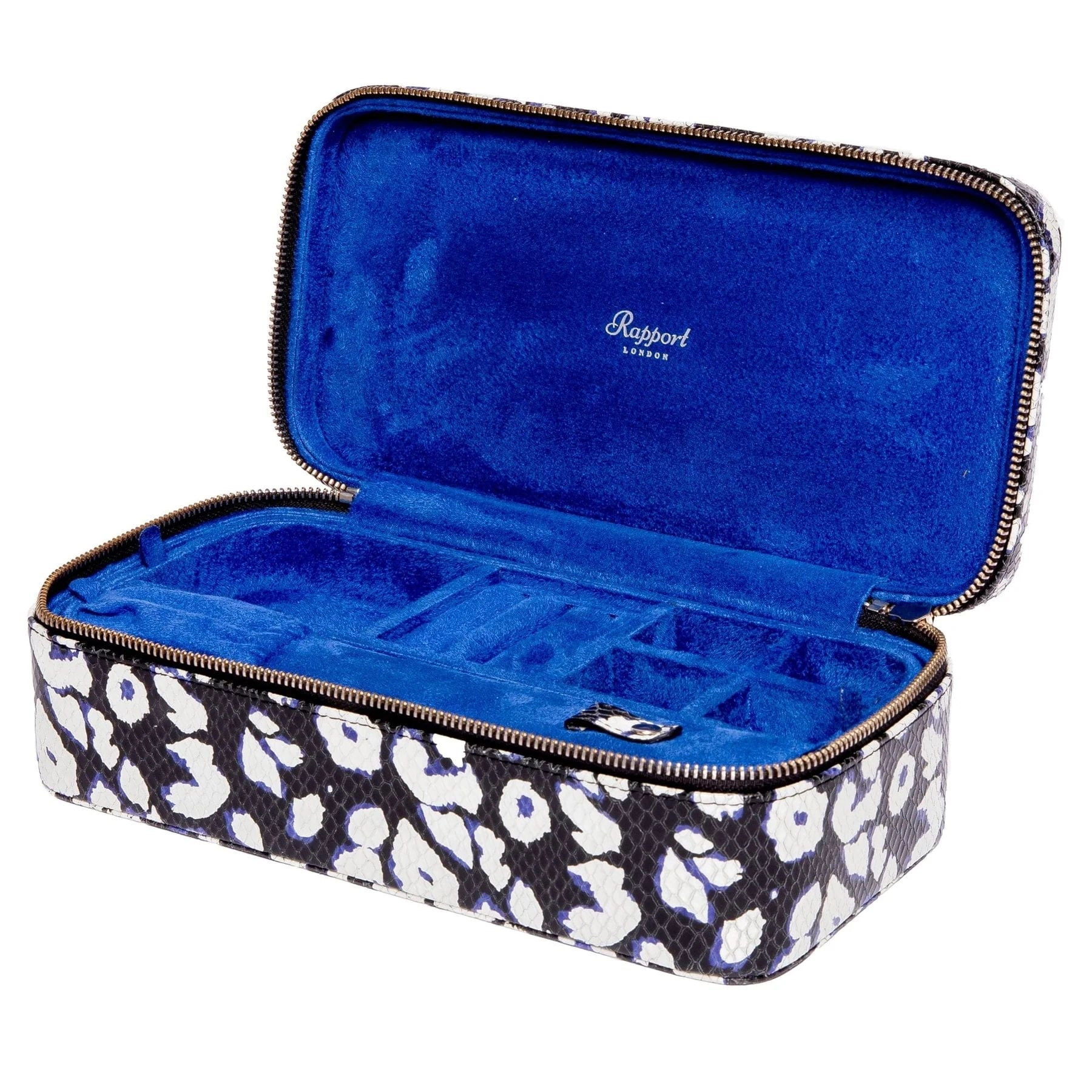 Sloane Jewellery Zip Case Rose Textured leather - Blue