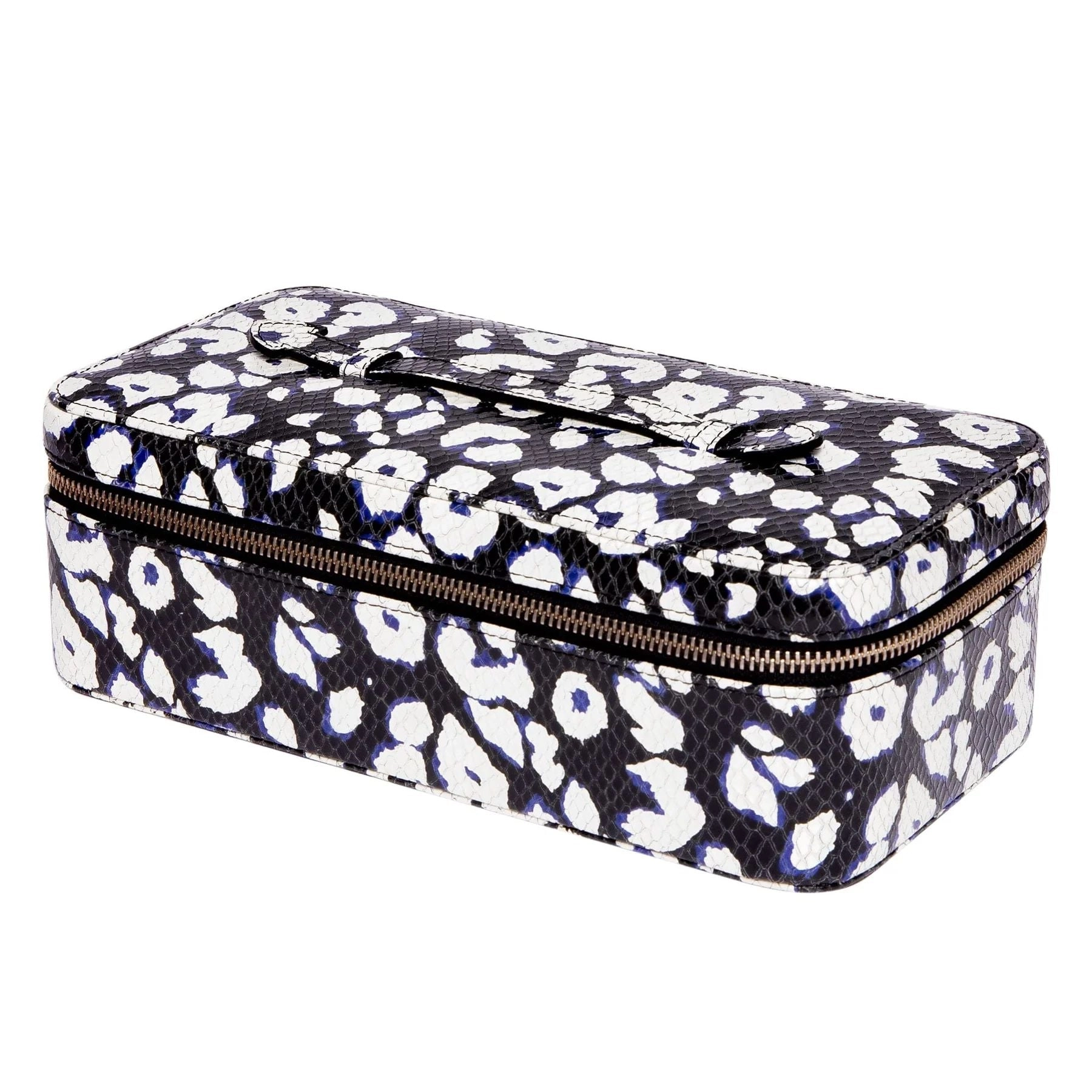 Sloane Jewellery Zip Case Rose Textured leather - Blue