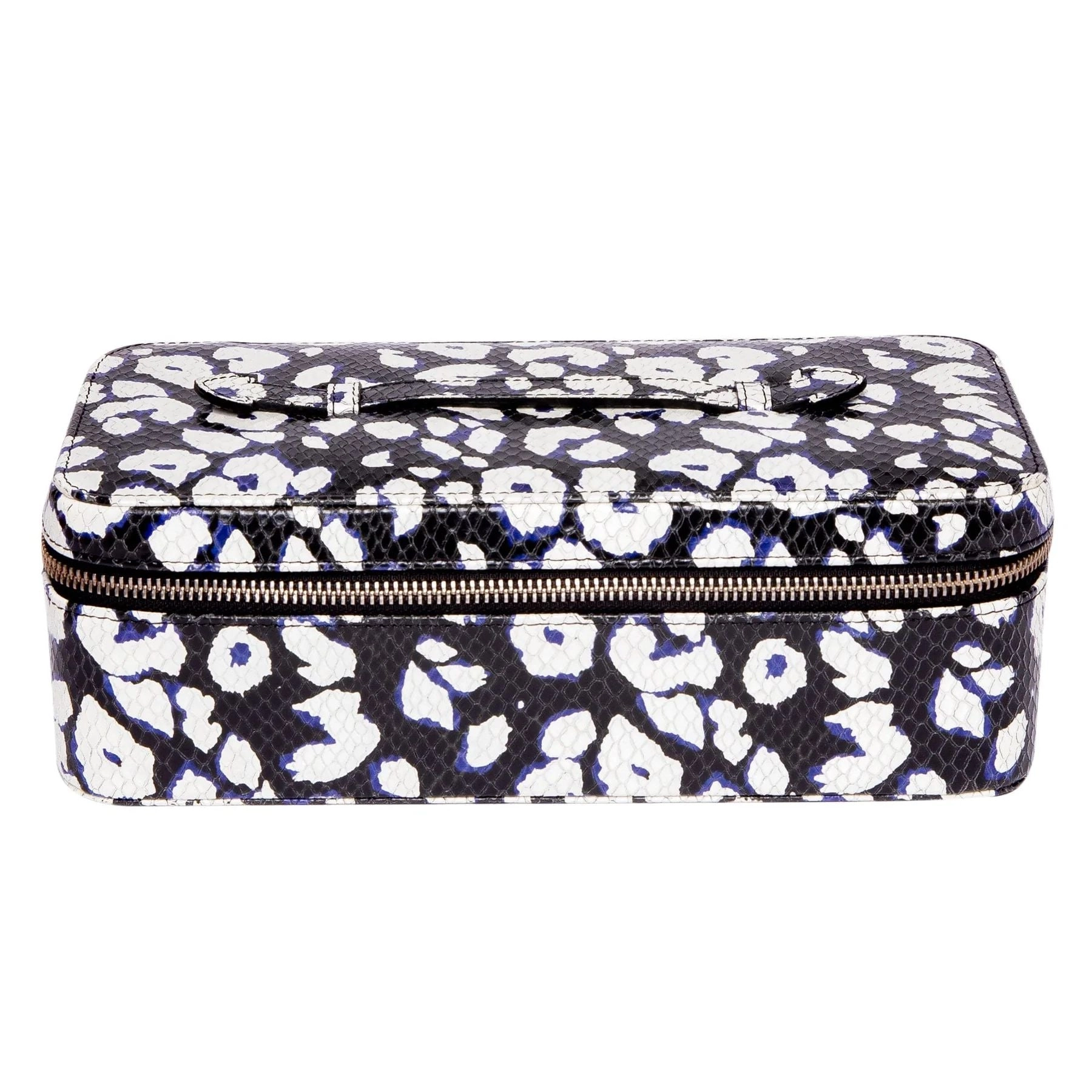 Sloane Jewellery Zip Case Rose Textured leather - Blue