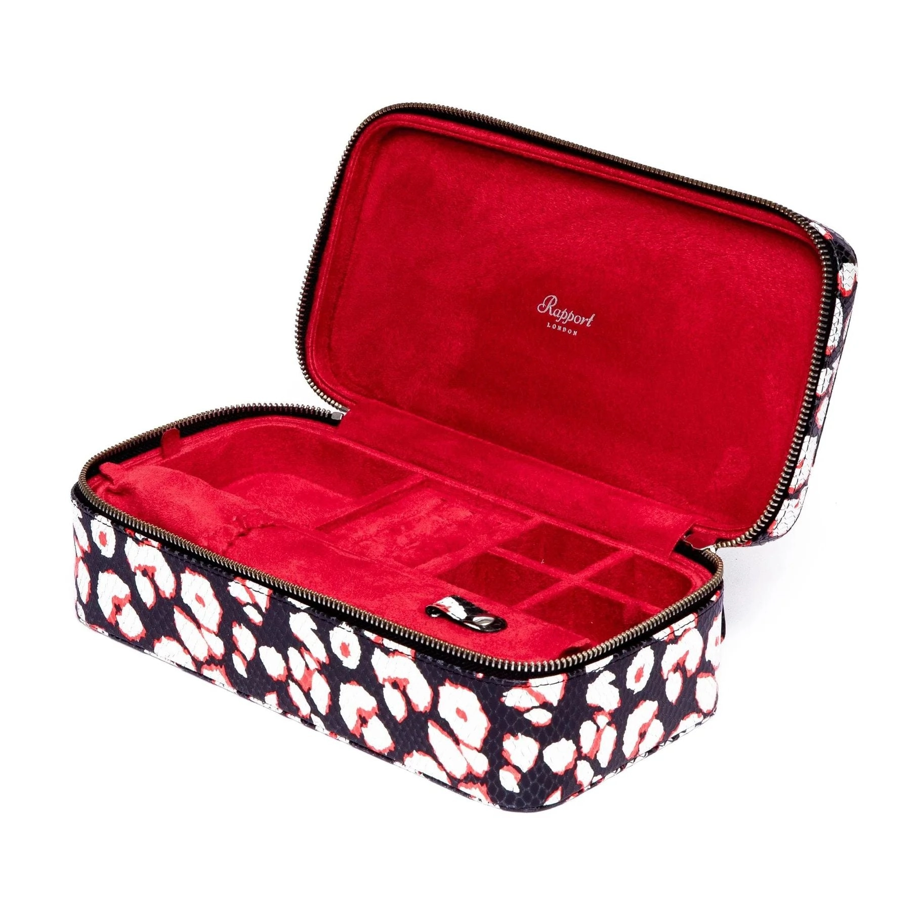 Sloane Jewellery Zip Case Rose Textured leather - Red