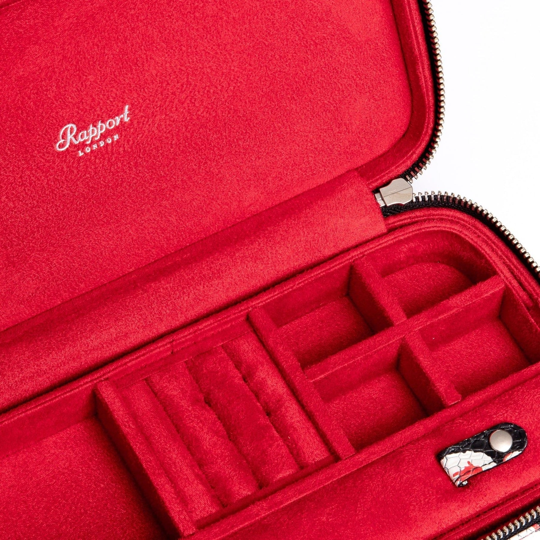Sloane Jewellery Zip Case Rose Textured leather - Red
