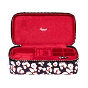 Sloane Jewellery Zip Case Rose Textured leather - Red