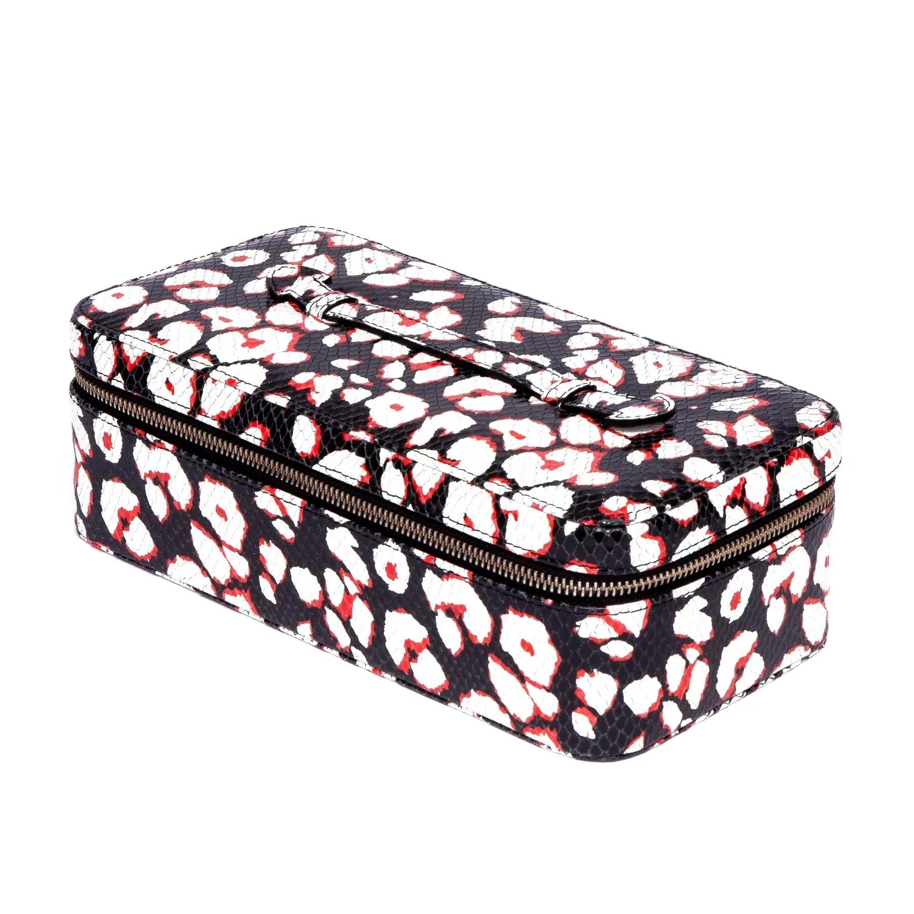 Sloane Jewellery Zip Case Rose Textured leather - Red