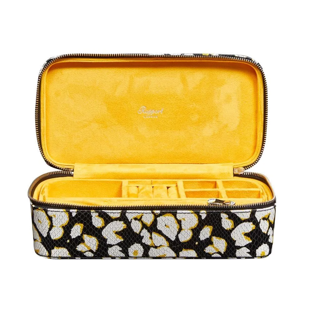 Sloane Jewellery Zip Case Rose Textured leather - Yellow
