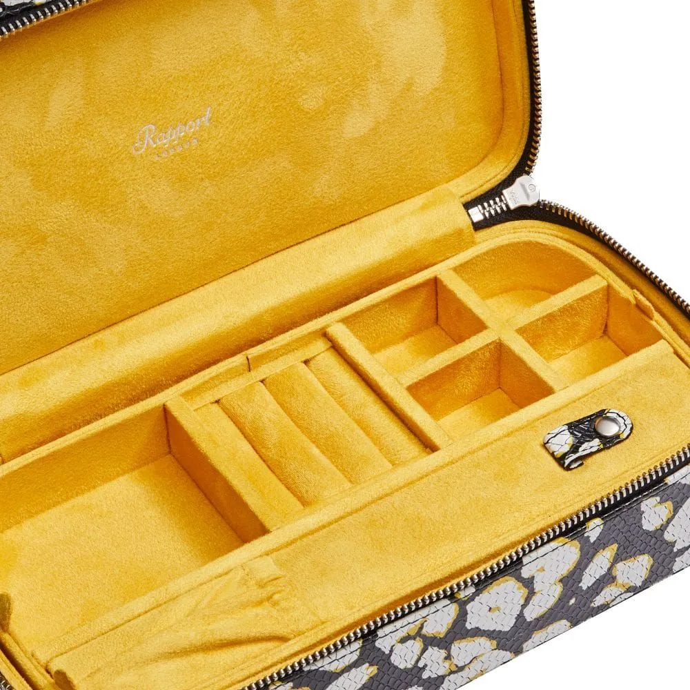 Sloane Jewellery Zip Case Rose Textured leather - Yellow