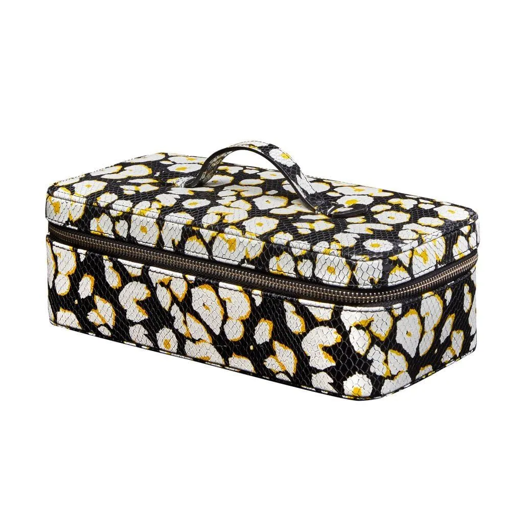 Sloane Jewellery Zip Case Rose Textured leather - Yellow