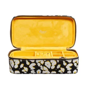 Sloane Jewellery Zip Case Rose Textured leather - Yellow