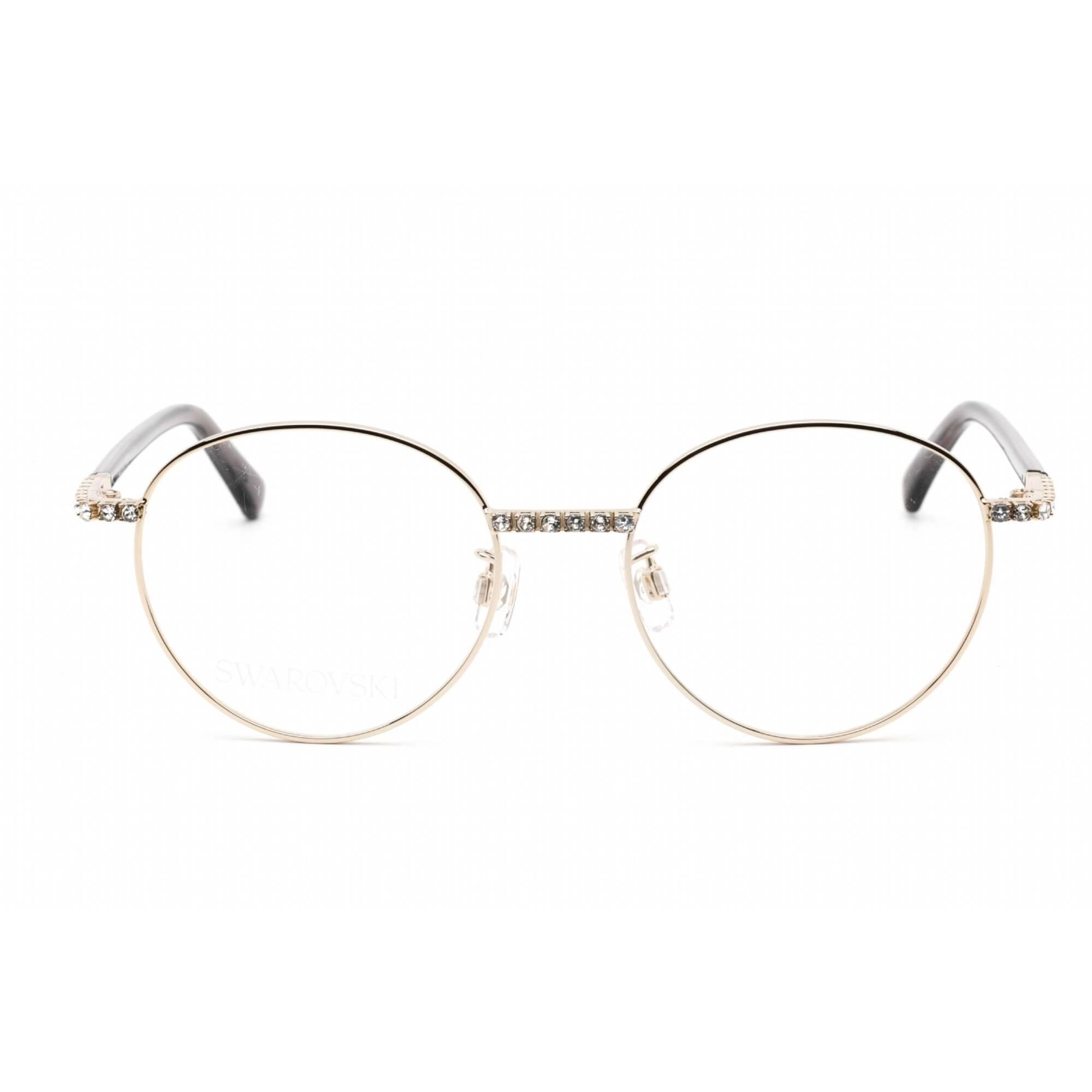 Swarovski Women's Eyeglasses - Full Rim Round Pale Gold Metal Frame | SK5424-H 032