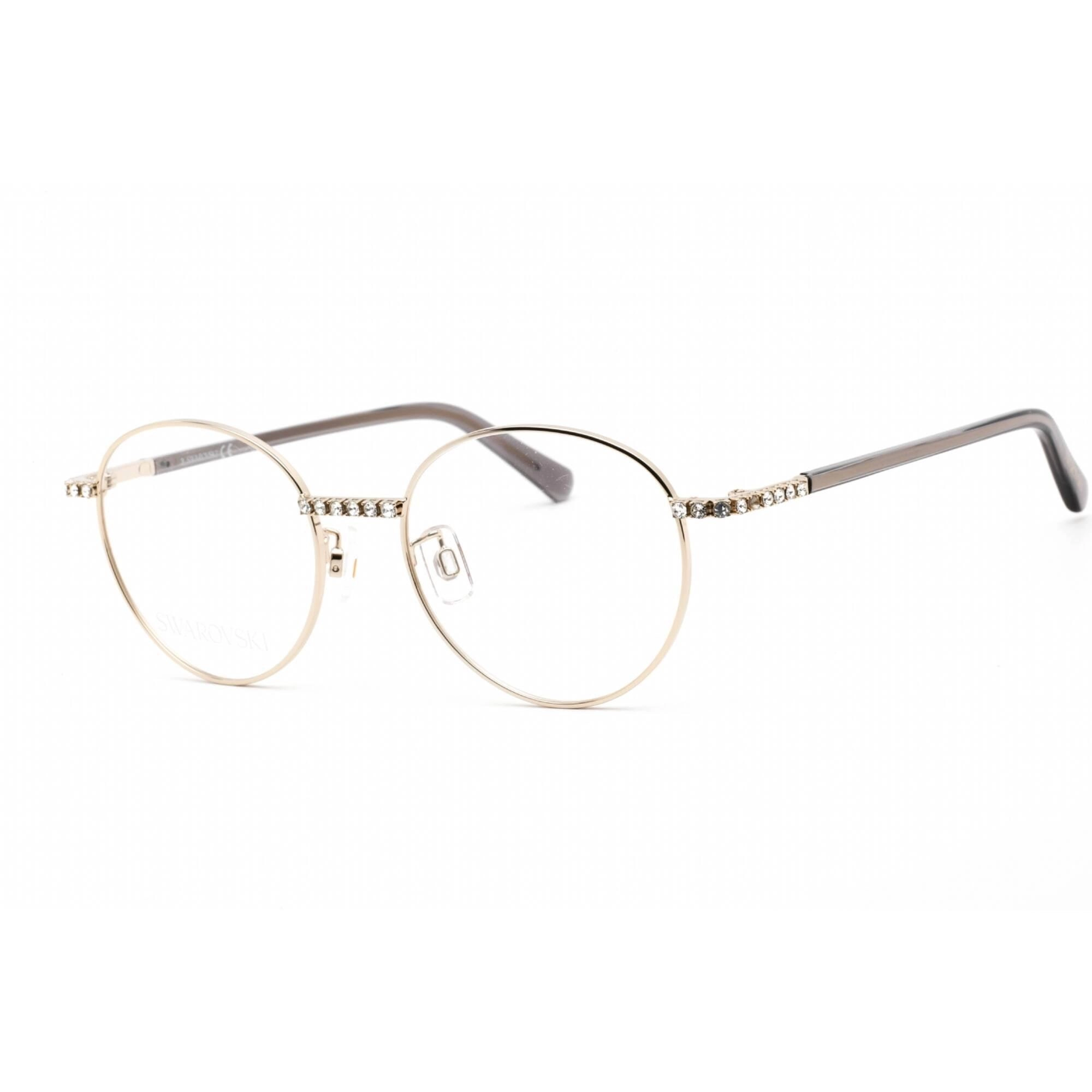 Swarovski Women's Eyeglasses - Full Rim Round Pale Gold Metal Frame | SK5424-H 032