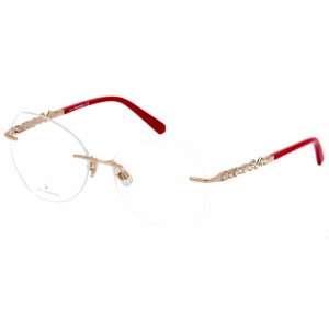Swarovski Women's Eyeglasses - Shiny Rose Gold Metal Butterfly Frame | SK5345 028