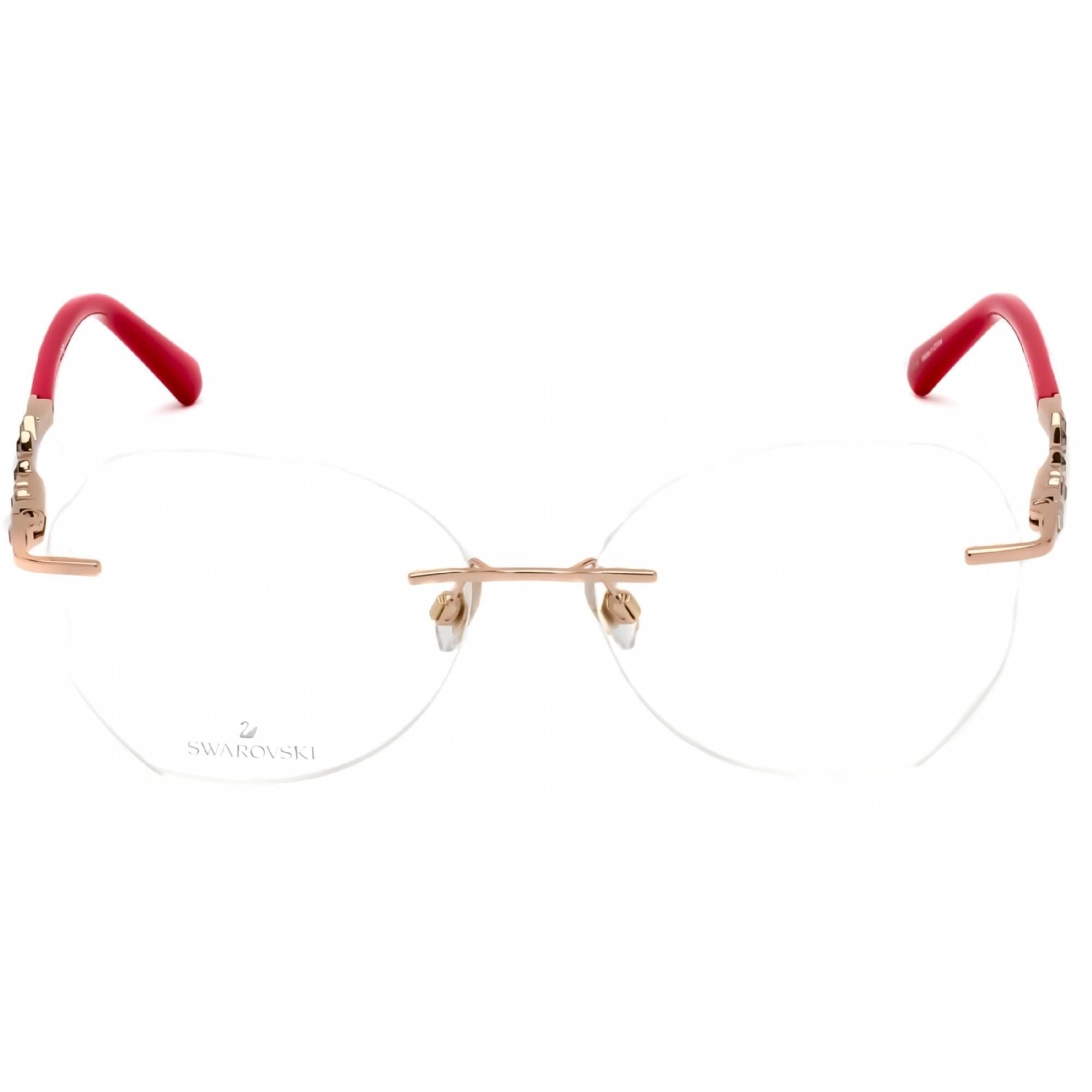 Swarovski Women's Eyeglasses - Shiny Rose Gold Metal Butterfly Frame | SK5345 028
