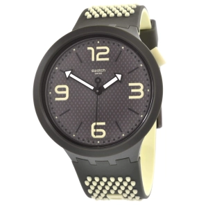 Swatch Men's Watch - Big Bold Bbblanco Swiss Quartz Olive Dial Rubber Strap | SO27M102