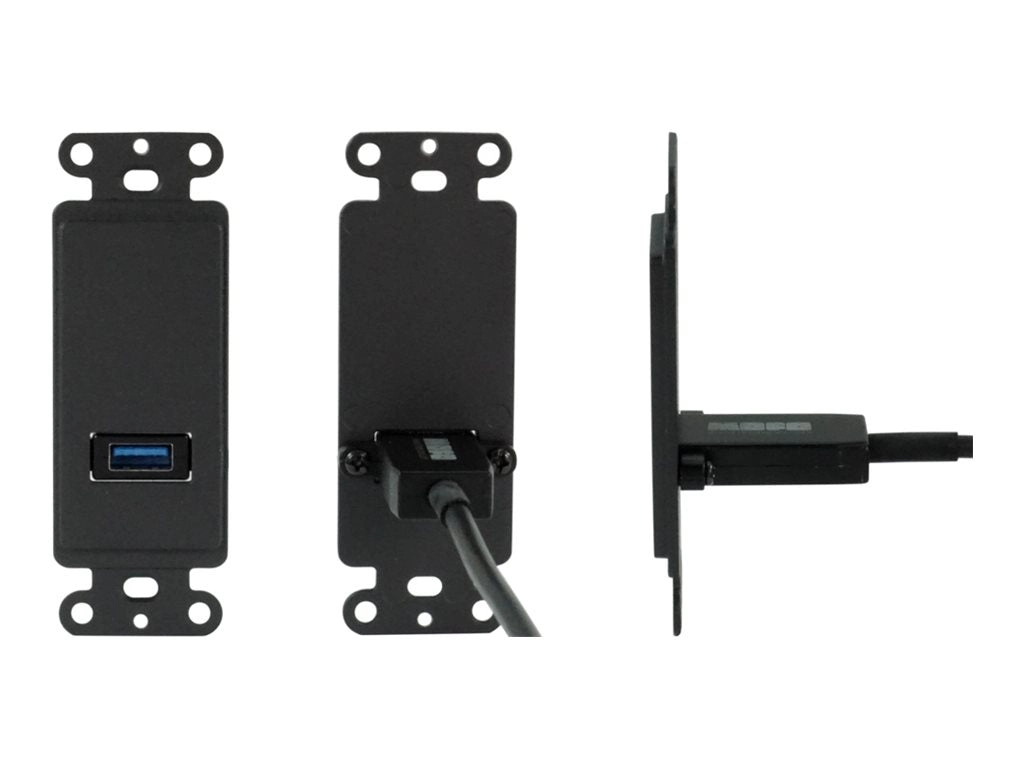 TechLogix - Wall plate insert - fiber technology - HDMI, USB Type A - black MOFO-PT-WD1B