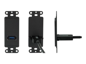 TechLogix - Wall plate insert - fiber technology - HDMI, USB Type A - black MOFO-PT-WD1B