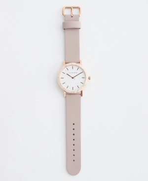 The Resin: Peach Speckle Case / White Dial / Rose Gold Indexing / Blush Leather