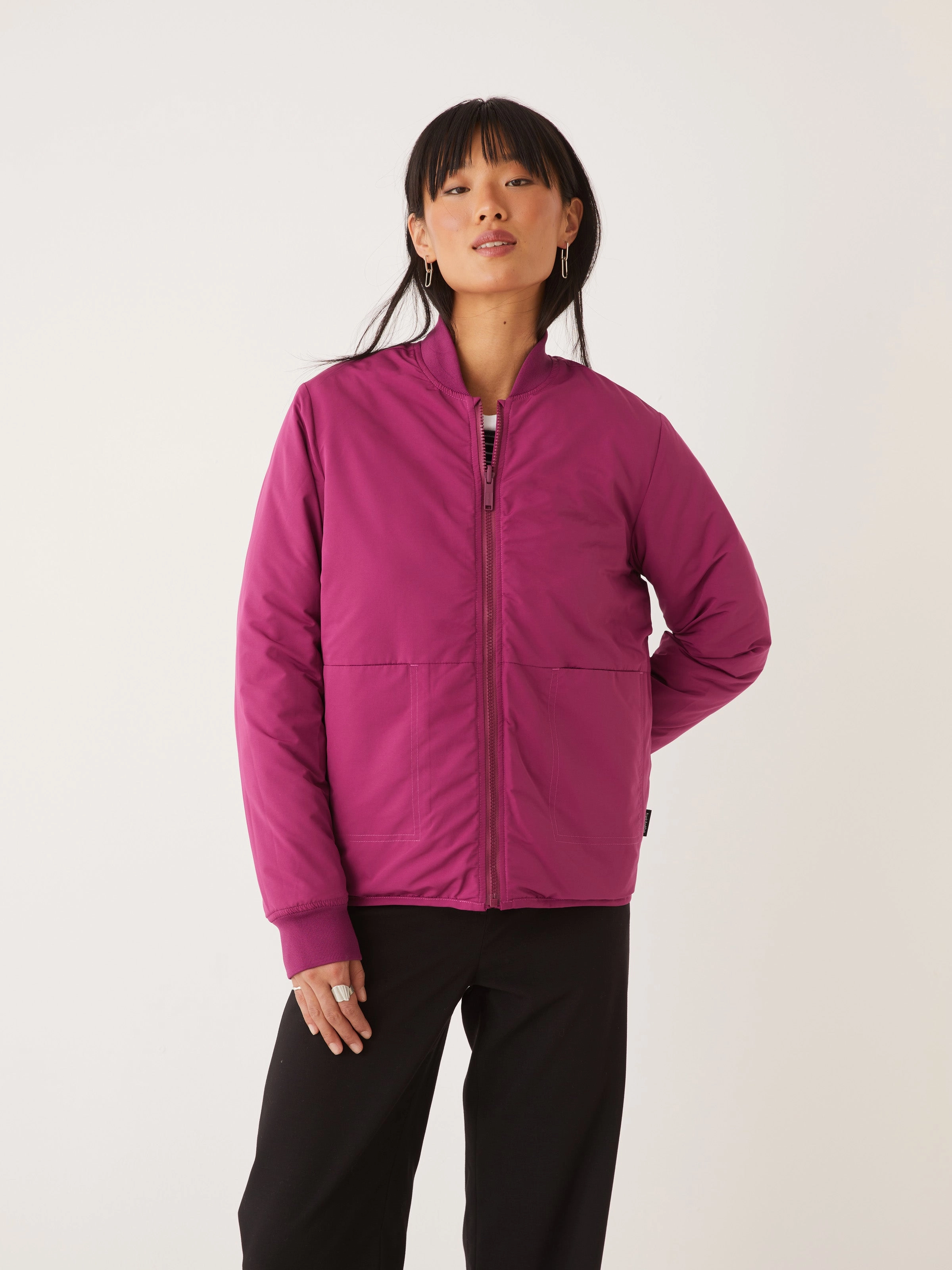 The Skyline Reversible Bomber in Dark Pink