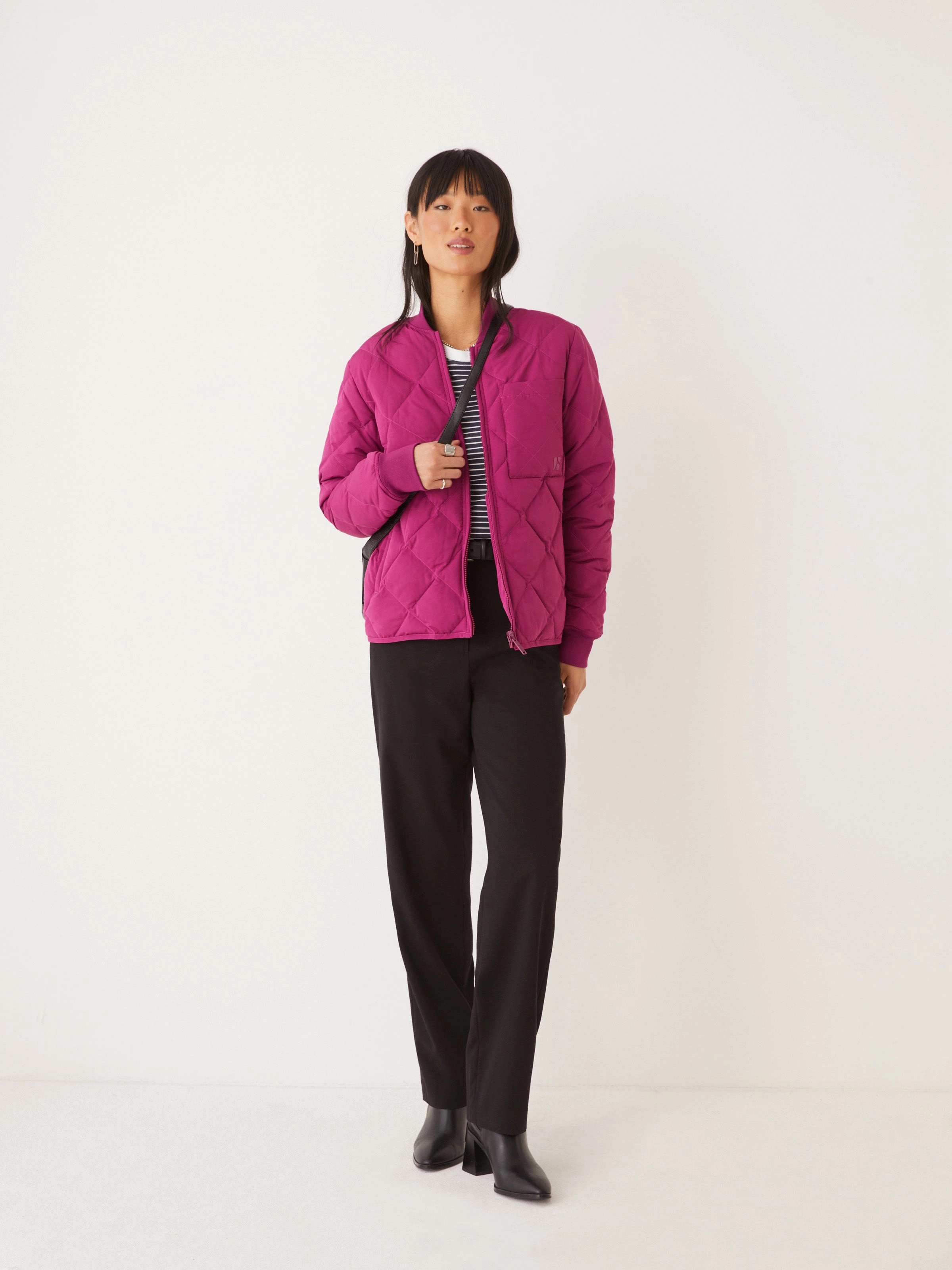 The Skyline Reversible Bomber in Dark Pink