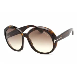 Tom Ford Women's Sunglasses - Dark Havana Plastic Oversized Shape Frame | FT1010 52B