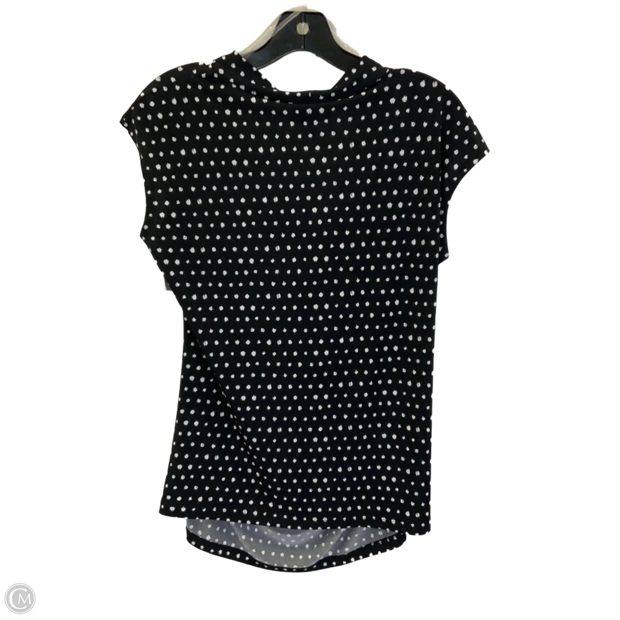 Top Short Sleeve By Worthington In Black & White, Size: Petite L