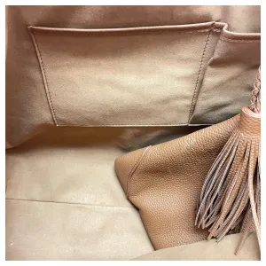 Tote Leather By w h petranela In Tan, Size:Large