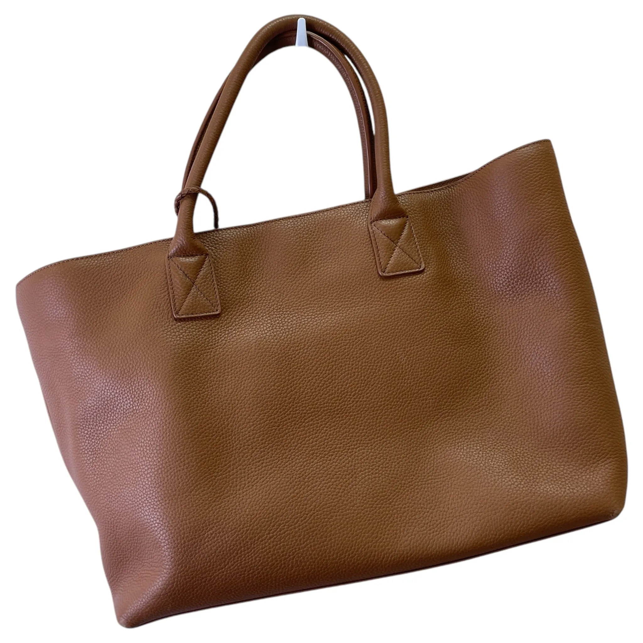 Tote Leather By w h petranela In Tan, Size:Large