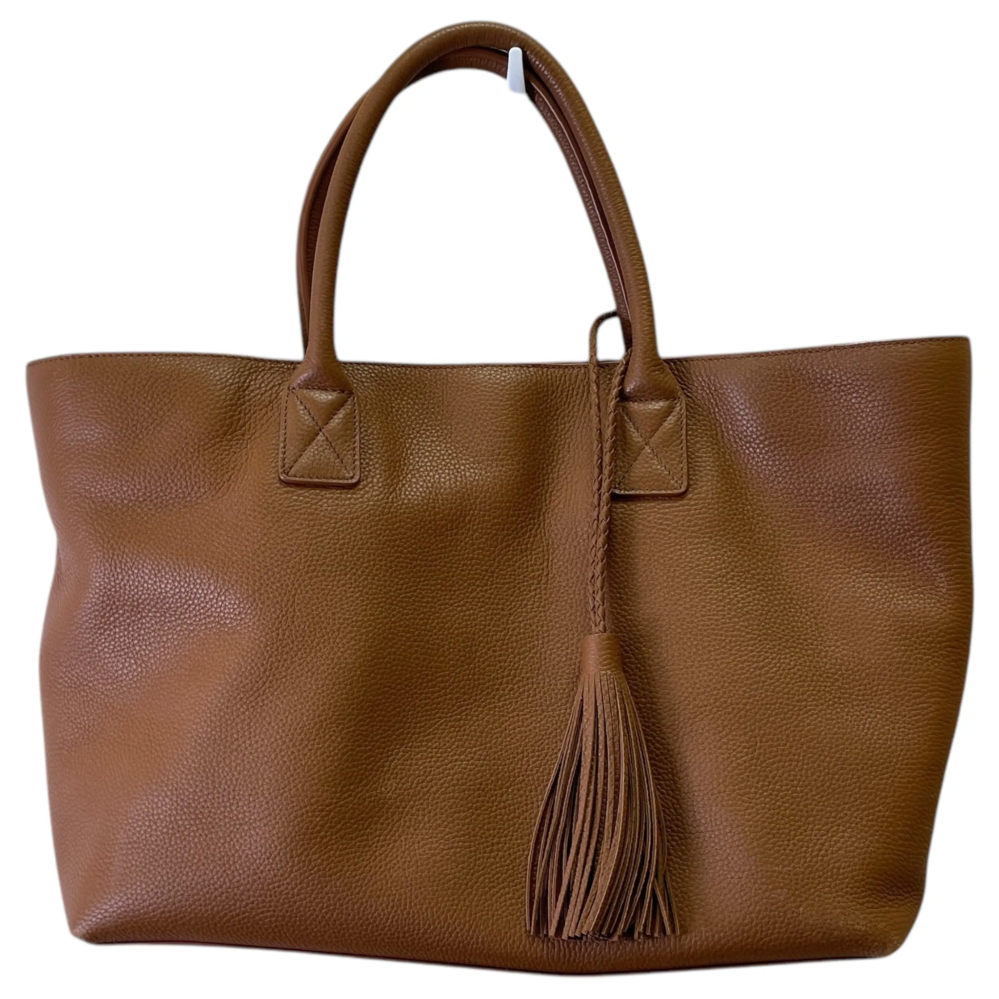 Tote Leather By w h petranela In Tan, Size:Large