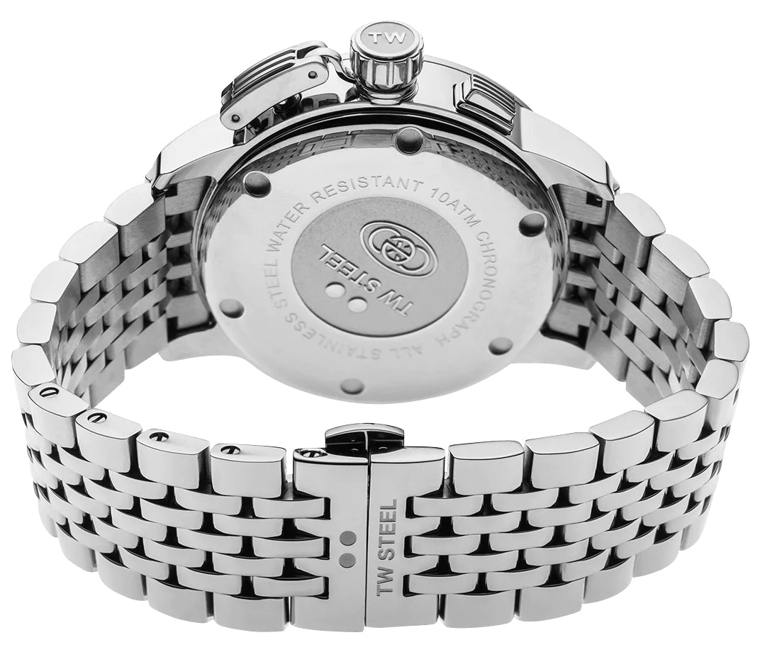 TW Steel CEO Adesso Chronograph Stainless Steel Black Dial Date Quartz Mens Watch CE7020