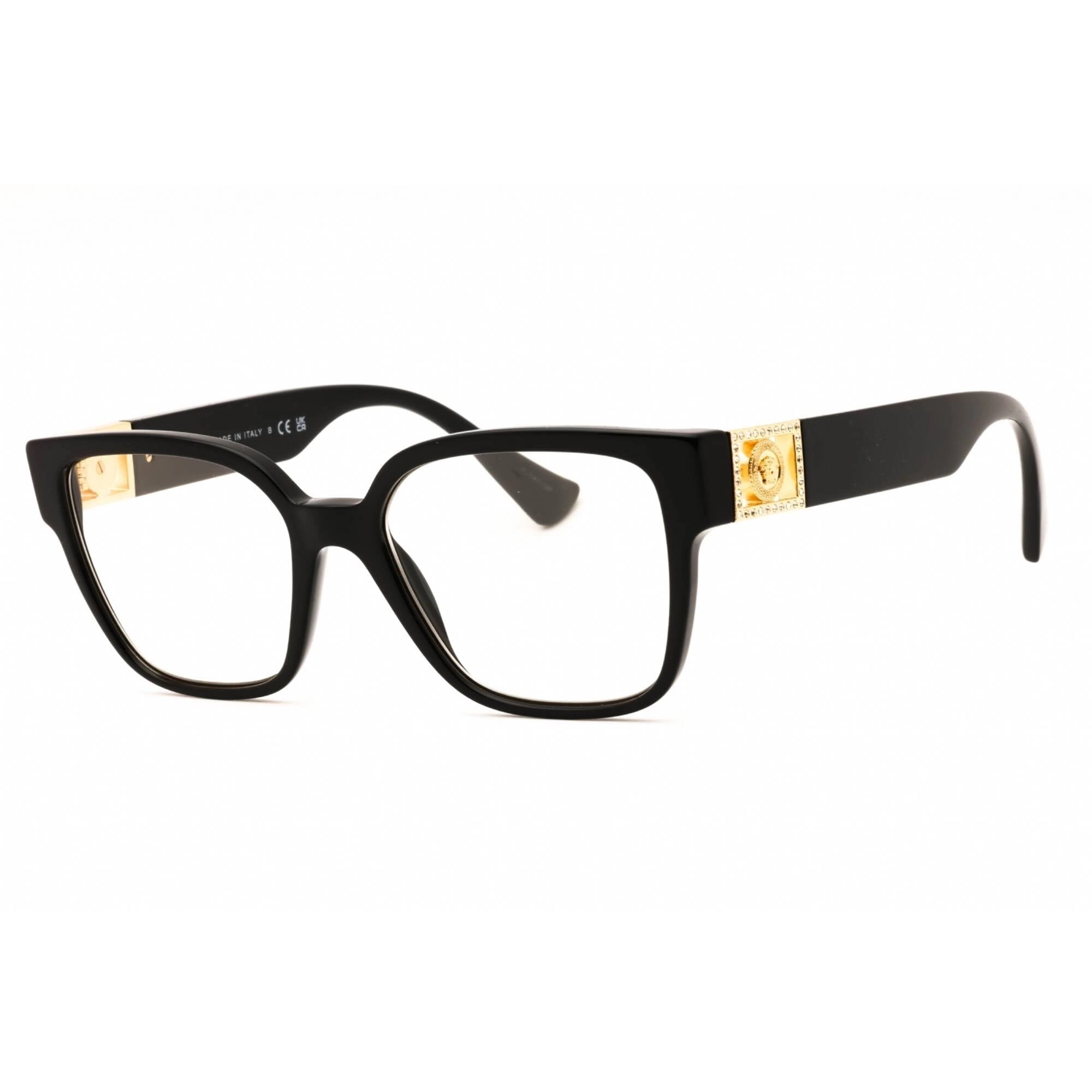 Versace Women's Eyeglasses - Black Plastic Square Full Rim Frame | 0VE3329B GB1