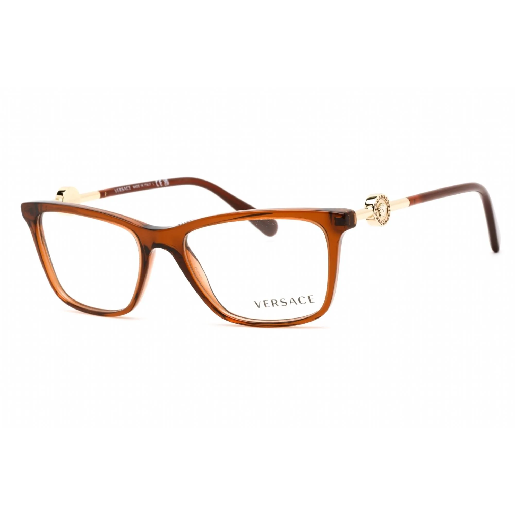 Versace Women's Eyeglasses - Transparent Brown Plastic Full Rim Frame | 0VE3299B 5324